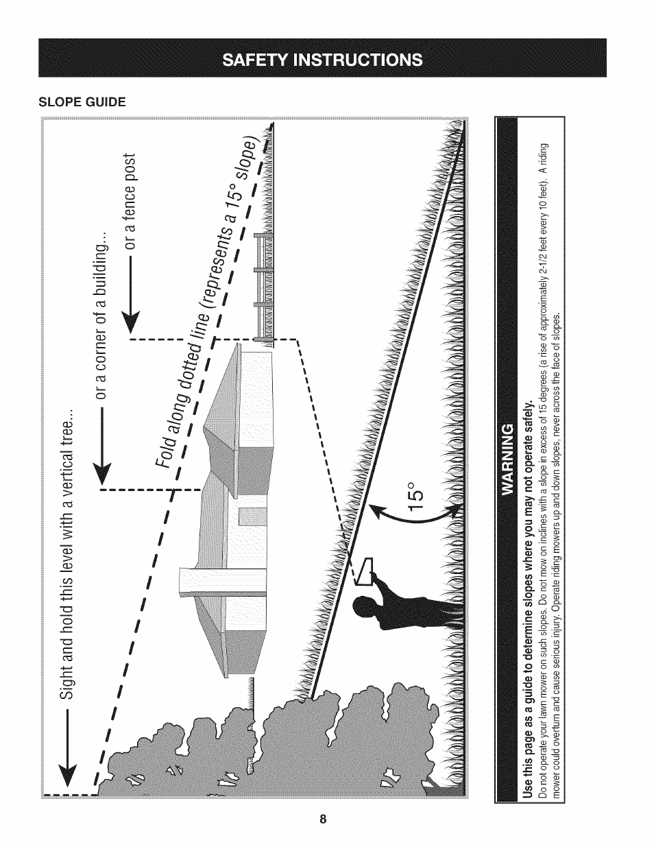 And hold this level with a vertical tree, Sight | Craftsman 247.28980 User Manual | Page 8 / 100