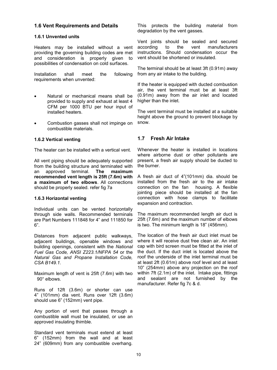 Reznor VPS Unit Installation Manual User Manual | Page 10 / 44