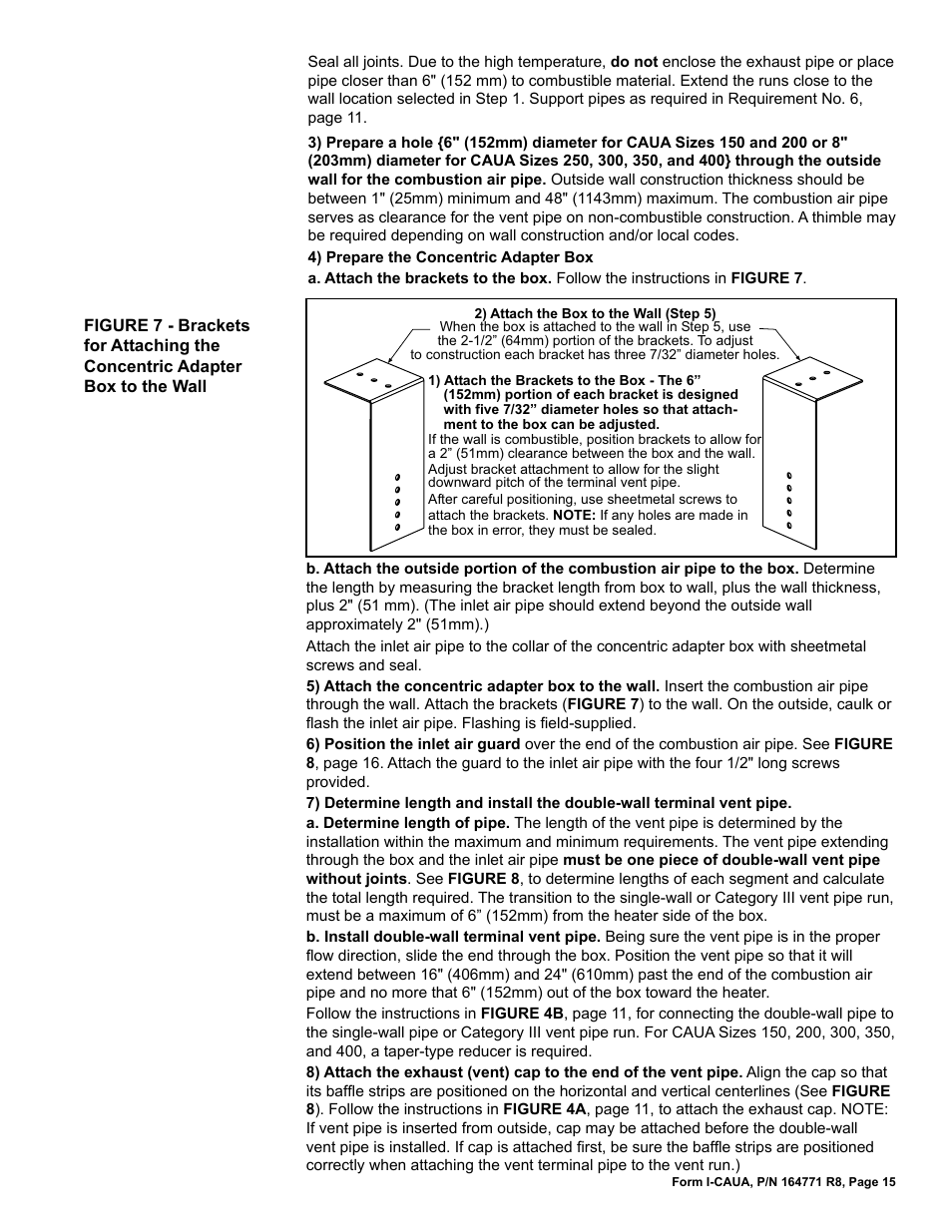 Reznor CAUA Unit Installation Manual User Manual | Page 15 / 44