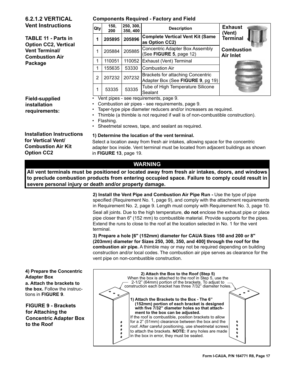Reznor CAUA Unit Installation Manual User Manual | Page 17 / 44