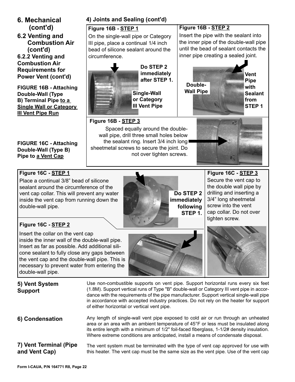 Mechanical (cont'd) | Reznor CAUA Unit Installation Manual User Manual | Page 22 / 44