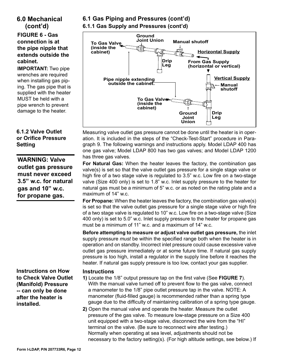 0 mechanical (cont’d) | Reznor LDAP Unit Installation Manual User Manual | Page 12 / 44