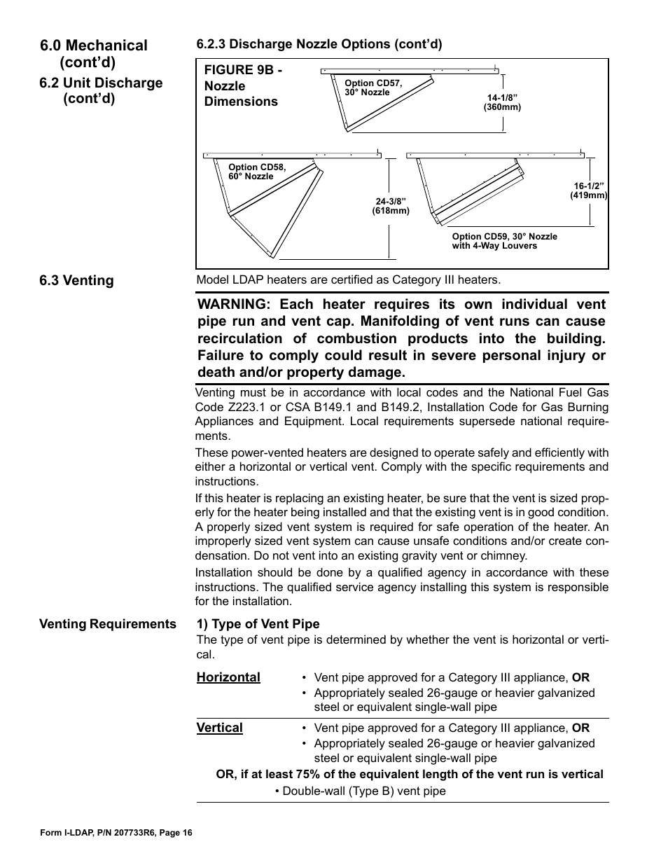 0 mechanical (cont’d) | Reznor LDAP Unit Installation Manual User Manual | Page 16 / 44