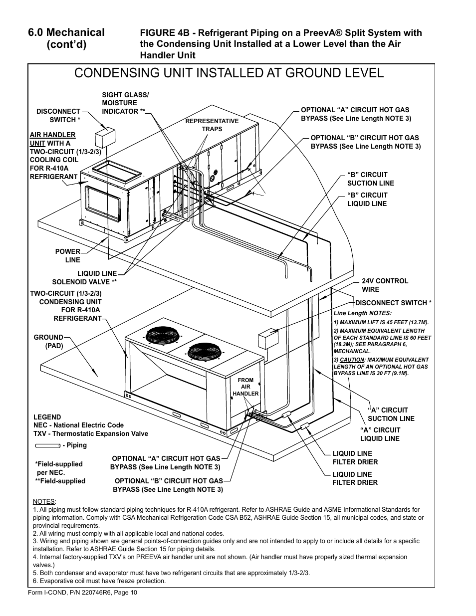 Condensing unit installed at ground level, 0 mechanical (cont’d) | Reznor MASA Unit Installation Manual User Manual | Page 10 / 40