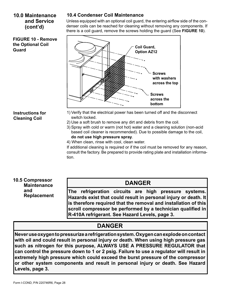 Replacement, Danger | Reznor MASA Unit Installation Manual User Manual | Page 28 / 40