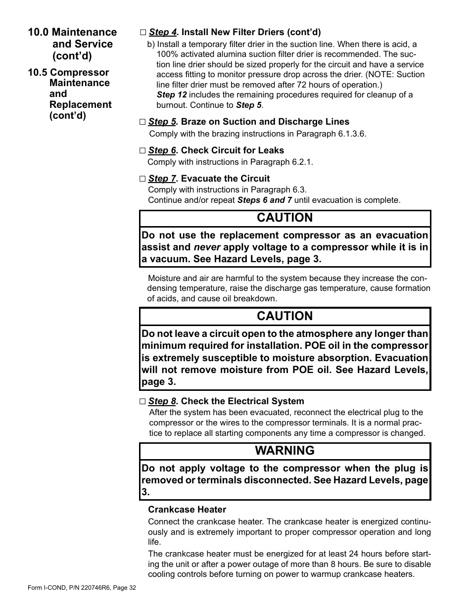 Caution, Warning | Reznor MASA Unit Installation Manual User Manual | Page 32 / 40