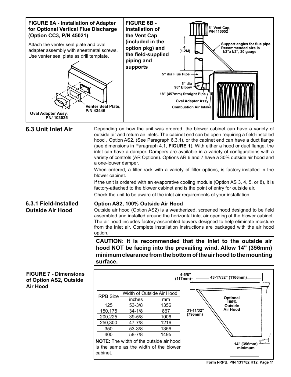 3 unit inlet air | Reznor RPB Unit Installation Manual User Manual | Page 11 / 40