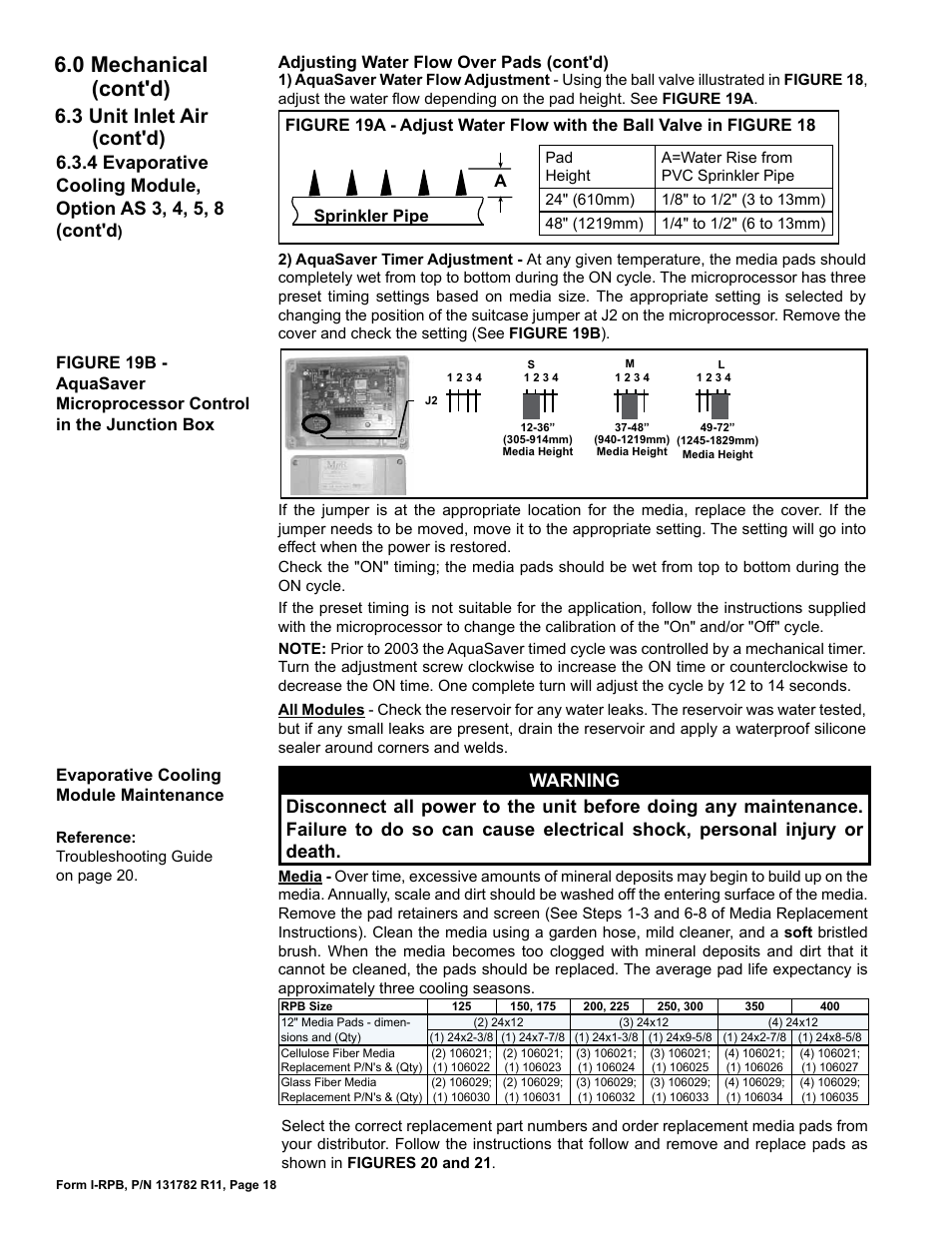 0 mechanical (cont'd), 3 unit inlet air (cont'd) | Reznor RPB Unit Installation Manual User Manual | Page 18 / 40