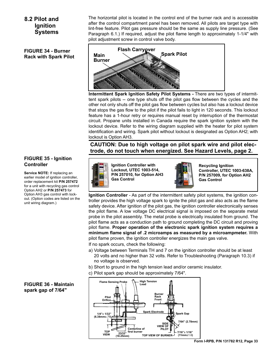 2 pilot and ignition systems, Figure 35 - ignition controller | Reznor RPB Unit Installation Manual User Manual | Page 33 / 40