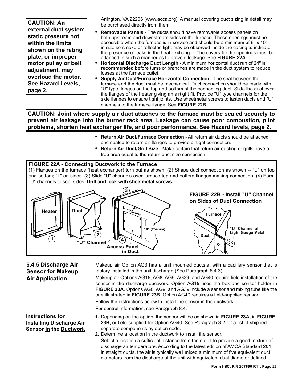 Reznor SC Duct Furnace Unit Installation Manual User Manual | Page 23 / 40