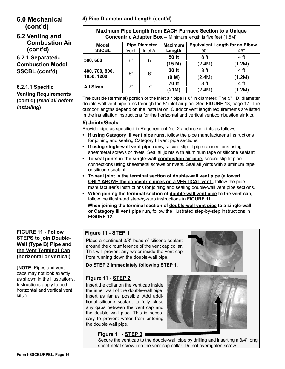 0 mechanical (cont'd), 2 venting and combustion air (cont'd) | Reznor RPBL Unit Installation Manual User Manual | Page 16 / 60