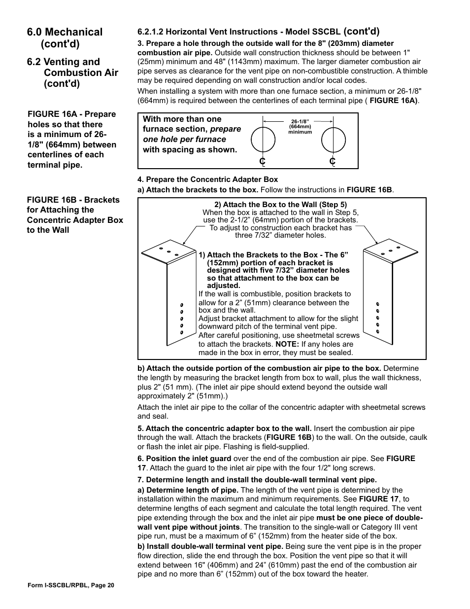 0 mechanical (cont'd), 2 venting and combustion air (cont'd), Cont'd) | Reznor RPBL Unit Installation Manual User Manual | Page 20 / 60