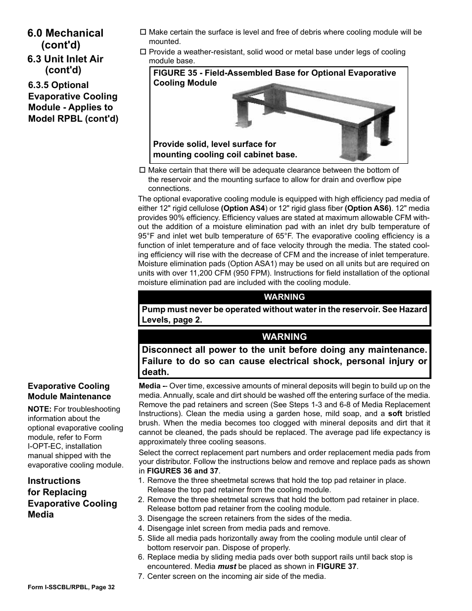 0 mechanical (cont'd), 3 unit inlet air (cont'd) | Reznor RPBL Unit Installation Manual User Manual | Page 32 / 60