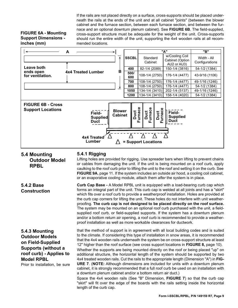 4 mounting outdoor model rpbl | Reznor RPBL Unit Installation Manual User Manual | Page 9 / 60