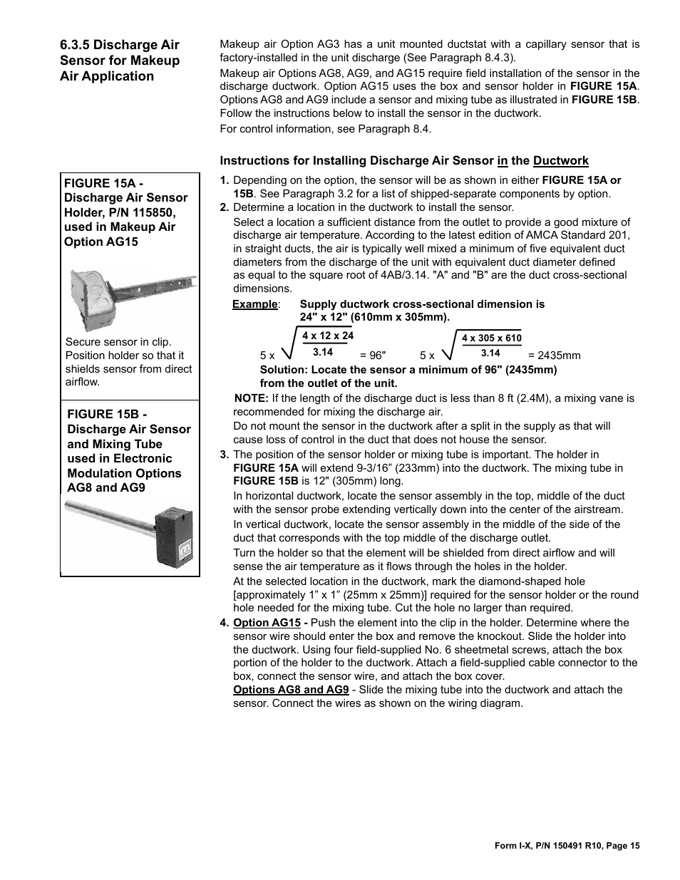 Reznor X Unit Installation Manual User Manual | Page 15 / 32