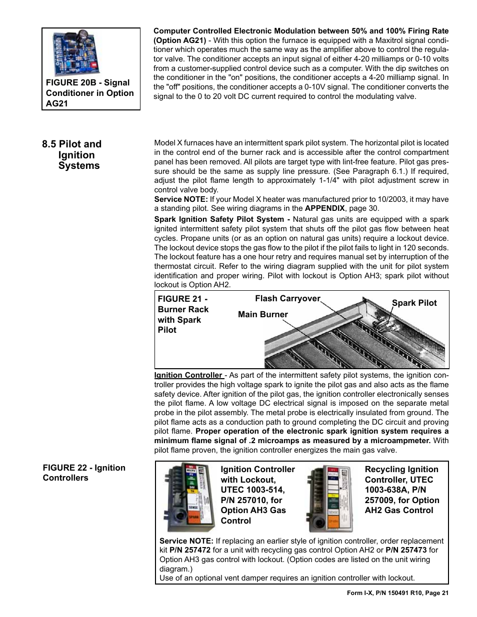 5 pilot and ignition systems | Reznor X Unit Installation Manual User Manual | Page 21 / 32