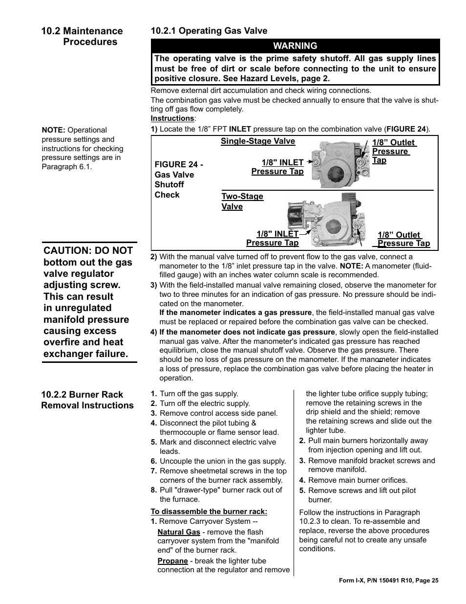 2 maintenance procedures | Reznor X Unit Installation Manual User Manual | Page 25 / 32
