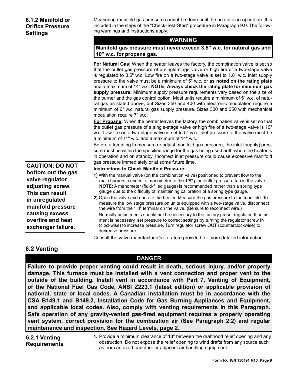 2 venting | Reznor X Unit Installation Manual User Manual | Page 9 / 32