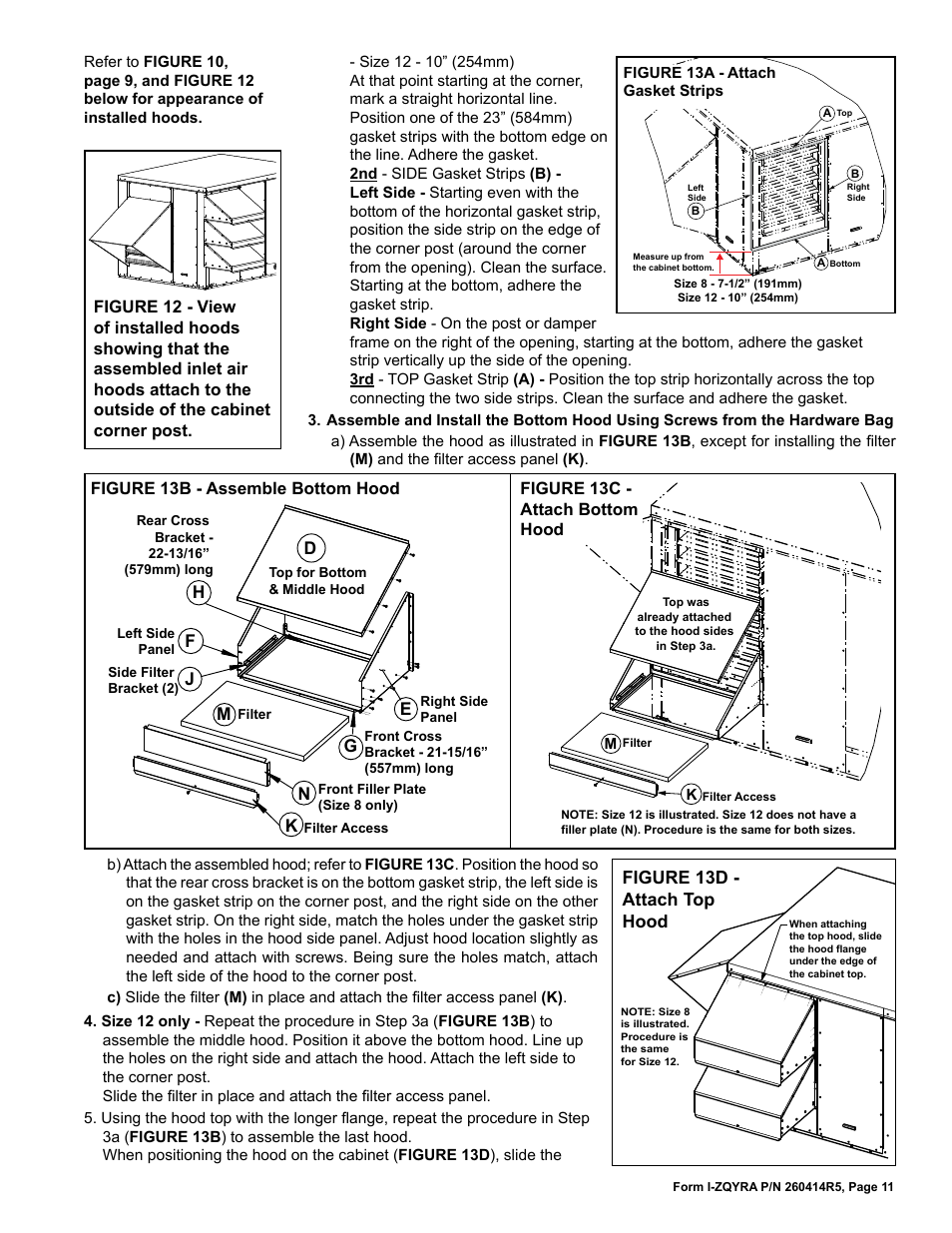 Figure 13d - attach top hood | Reznor ZQYRA Unit Installation Manual User Manual | Page 11 / 72