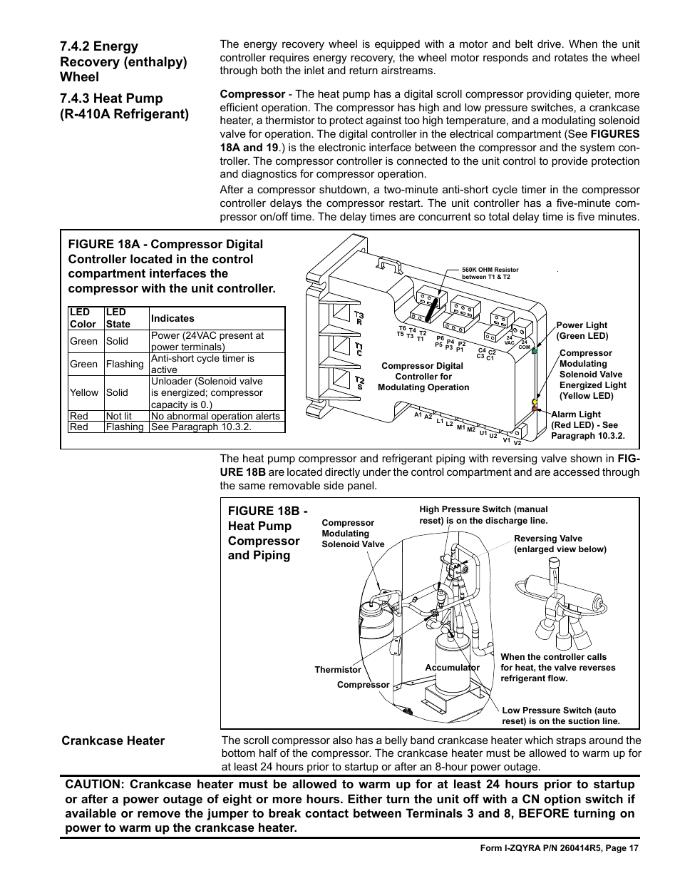 2 energy recovery (enthalpy) wheel, 3 heat pump (r-410a refrigerant), Figure 18b - heat pump compressor and piping | Reznor ZQYRA Unit Installation Manual User Manual | Page 17 / 72
