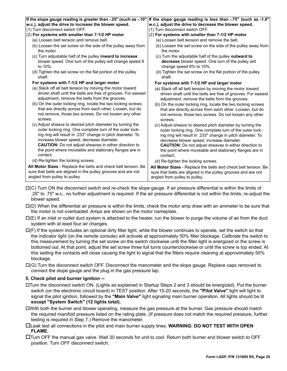 Reznor ADFH Unit Installation Manual User Manual | Page 25 / 28