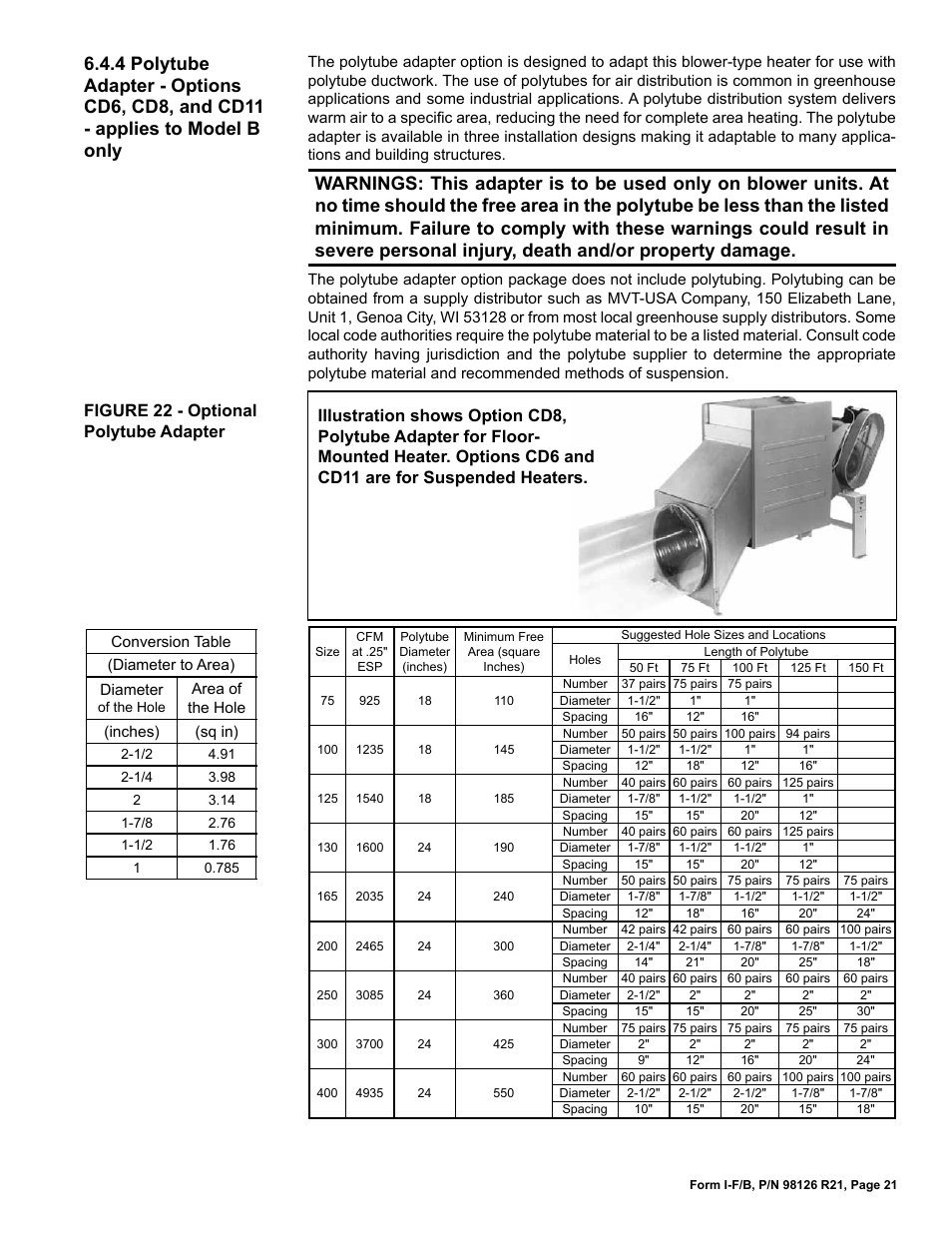Reznor B Unit Installation Manual User Manual | Page 21 / 40