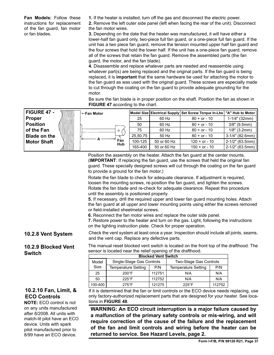 Reznor B Unit Installation Manual User Manual | Page 37 / 40