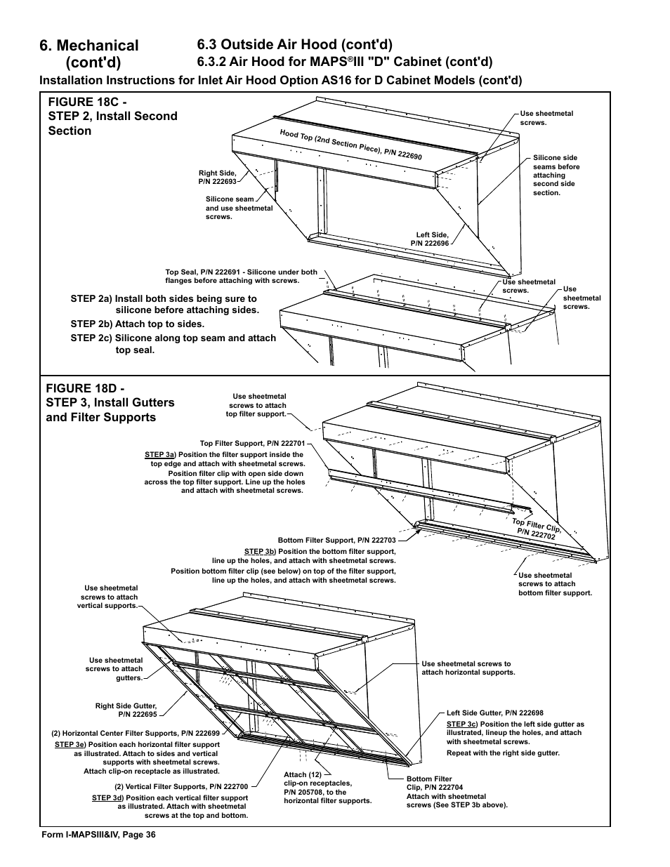 Mechanical (cont'd), 3 outside air hood (cont'd), 2 air hood for maps | Iii 