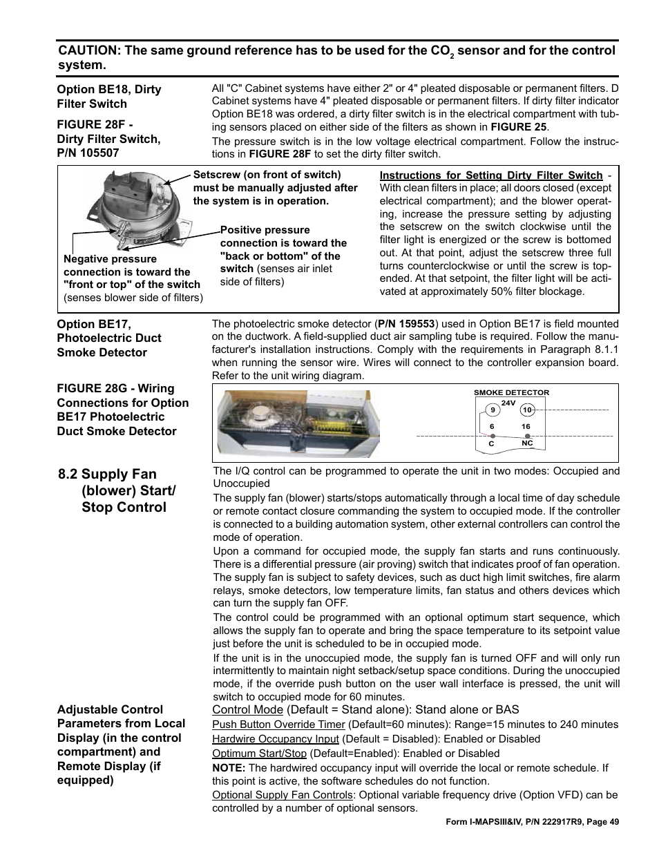 2 supply fan (blower) start/stop control, 2 supply fan (blower) start/ stop control | Reznor RECC Unit Installation Manual User Manual | Page 49 / 76