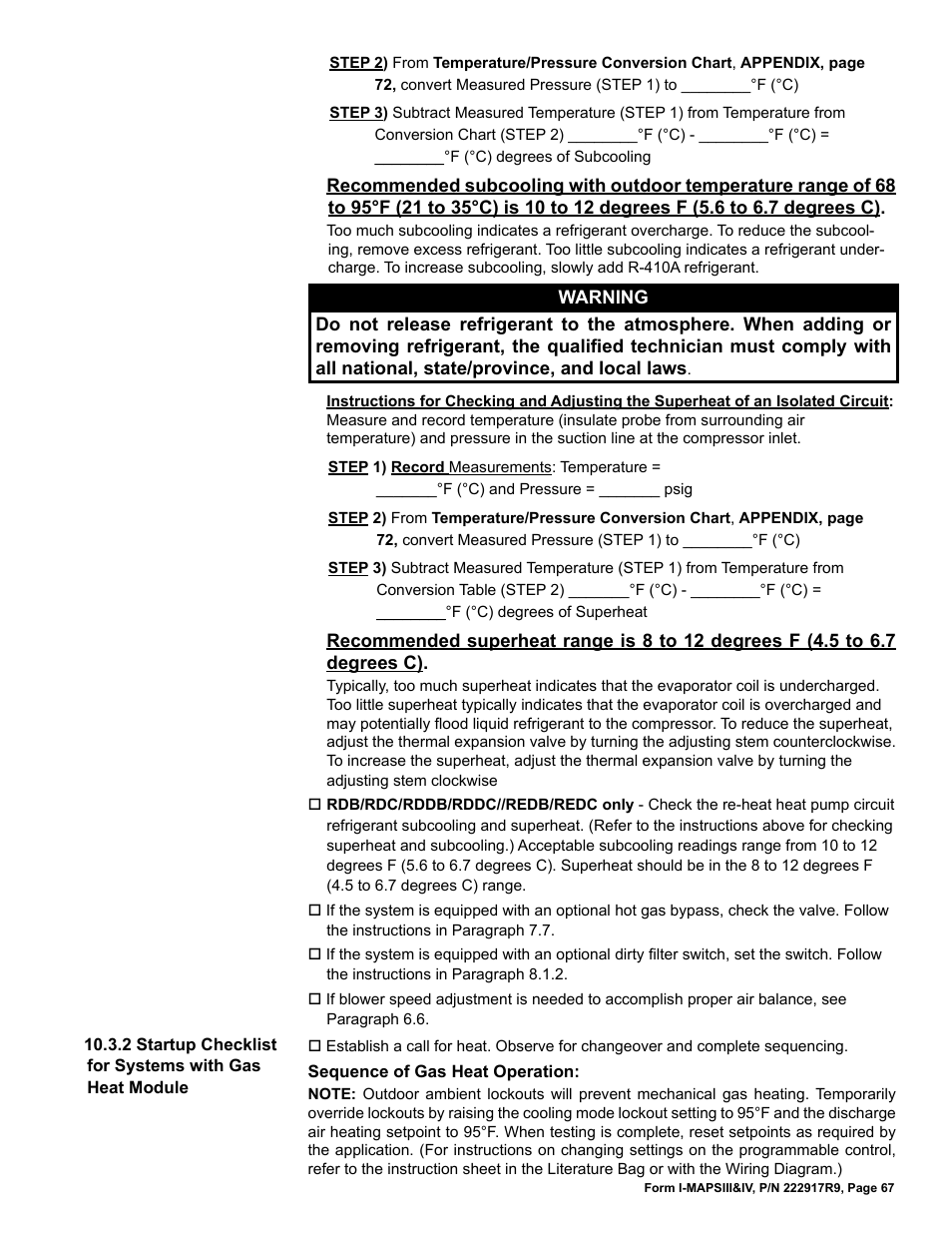 Reznor RECC Unit Installation Manual User Manual | Page 67 / 76