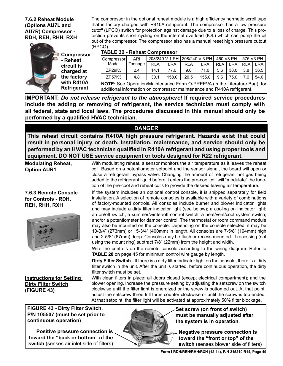 Reznor RXH (Outdoor PreevA) Unit Installation Manual User Manual | Page 49 / 68