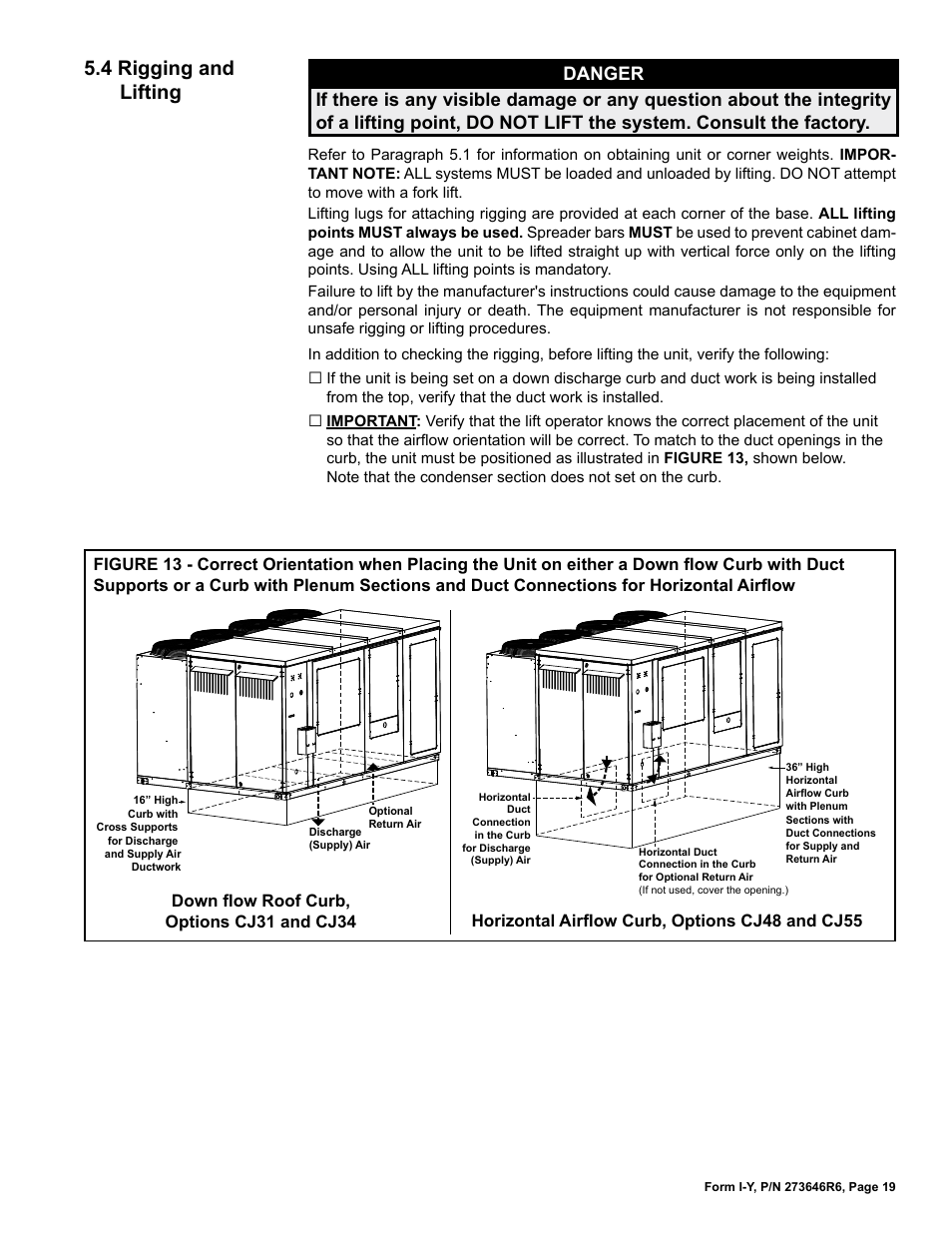 4 rigging and lifting | Reznor YDSA Unit Installation Manual User Manual | Page 19 / 76