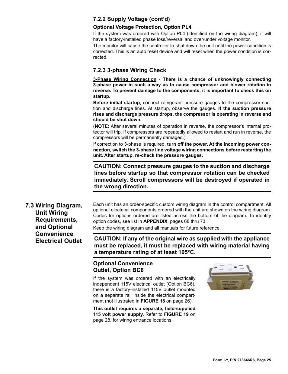 3 wiring diagram, unit wiring requirements, and, Optional convenience electrical outlet | Reznor YDSA Unit Installation Manual User Manual | Page 25 / 76