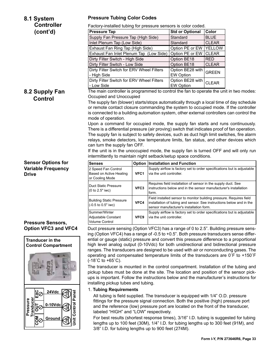 2 supply fan control, 1 system controller (cont’d) | Reznor YDSA Unit Installation Manual User Manual | Page 33 / 76