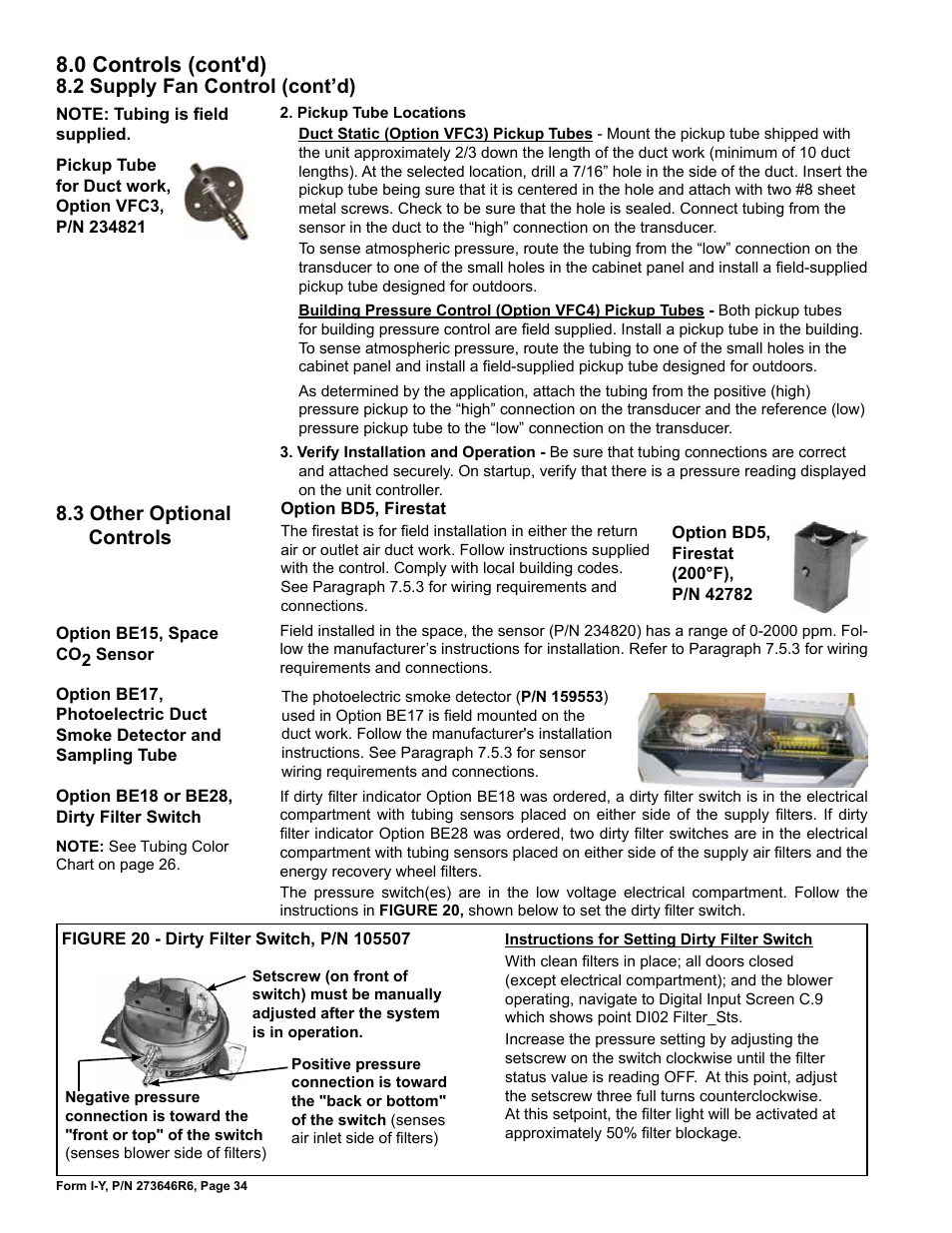 3 other optional controls, 0 controls (cont'd), 2 supply fan control (cont’d) | Reznor YDSA Unit Installation Manual User Manual | Page 34 / 76