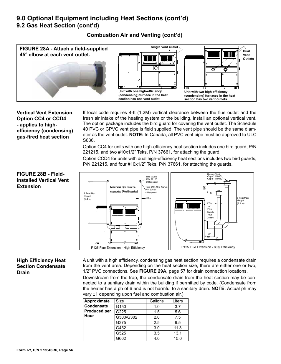 Combustion air and venting (cont’d) | Reznor YDSA Unit Installation Manual User Manual | Page 56 / 76