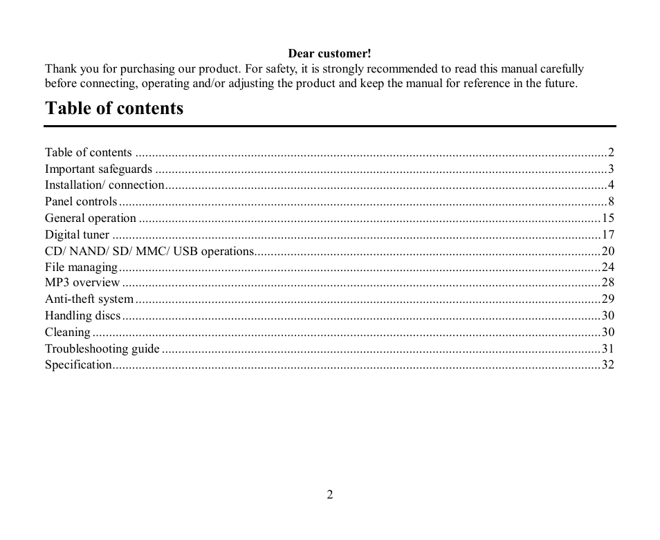 Hyundai H-CDM8030 User Manual | Page 2 / 66