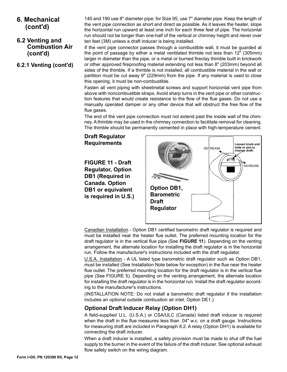 Mechanical (cont'd), 2 venting and combustion air (cont'd) | Reznor OH Unit Installation Manual User Manual | Page 12 / 28