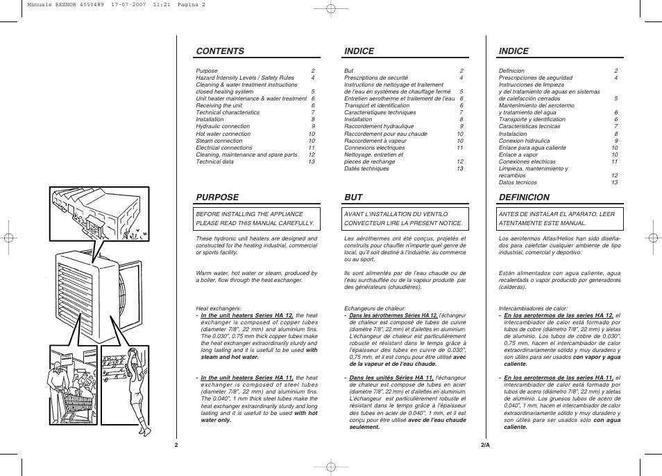 Reznor WS Unit Installation Manual User Manual | Page 2 / 15