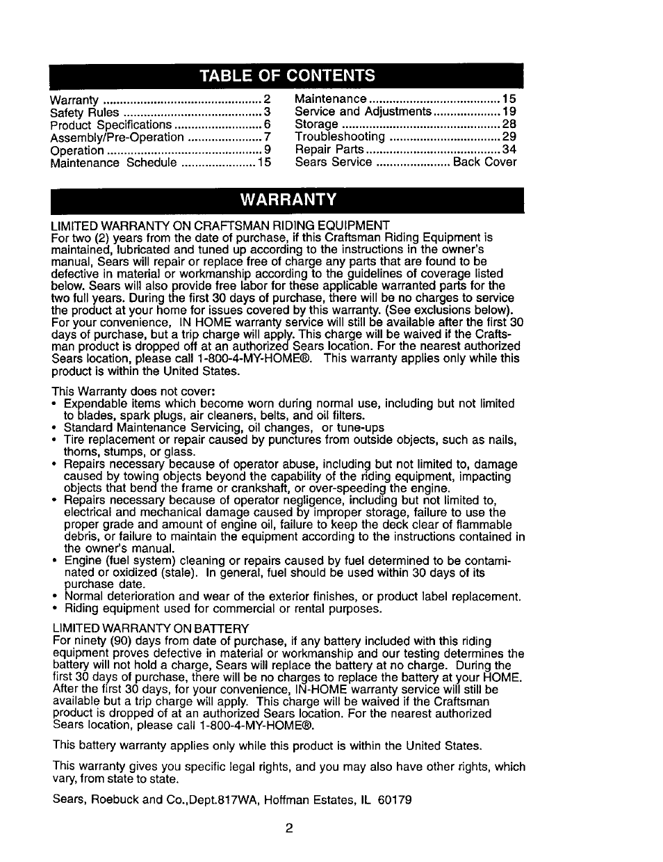 Craftsman 917.272247 User Manual | Page 2 / 64