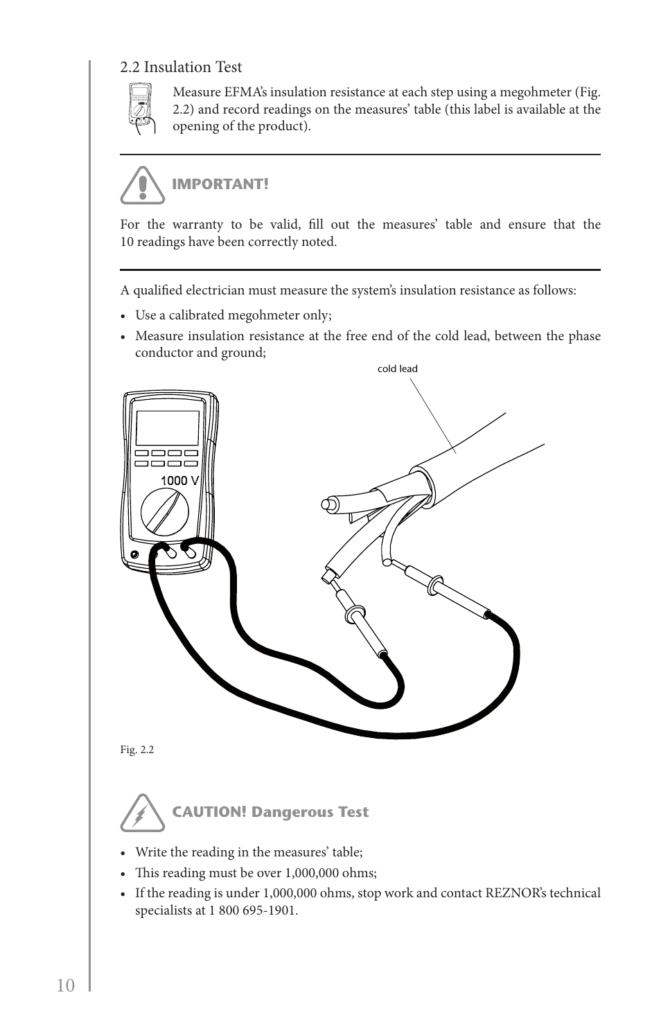 2 insulation test | Reznor EFMA Unit Installation Manual User Manual | Page 10 / 27