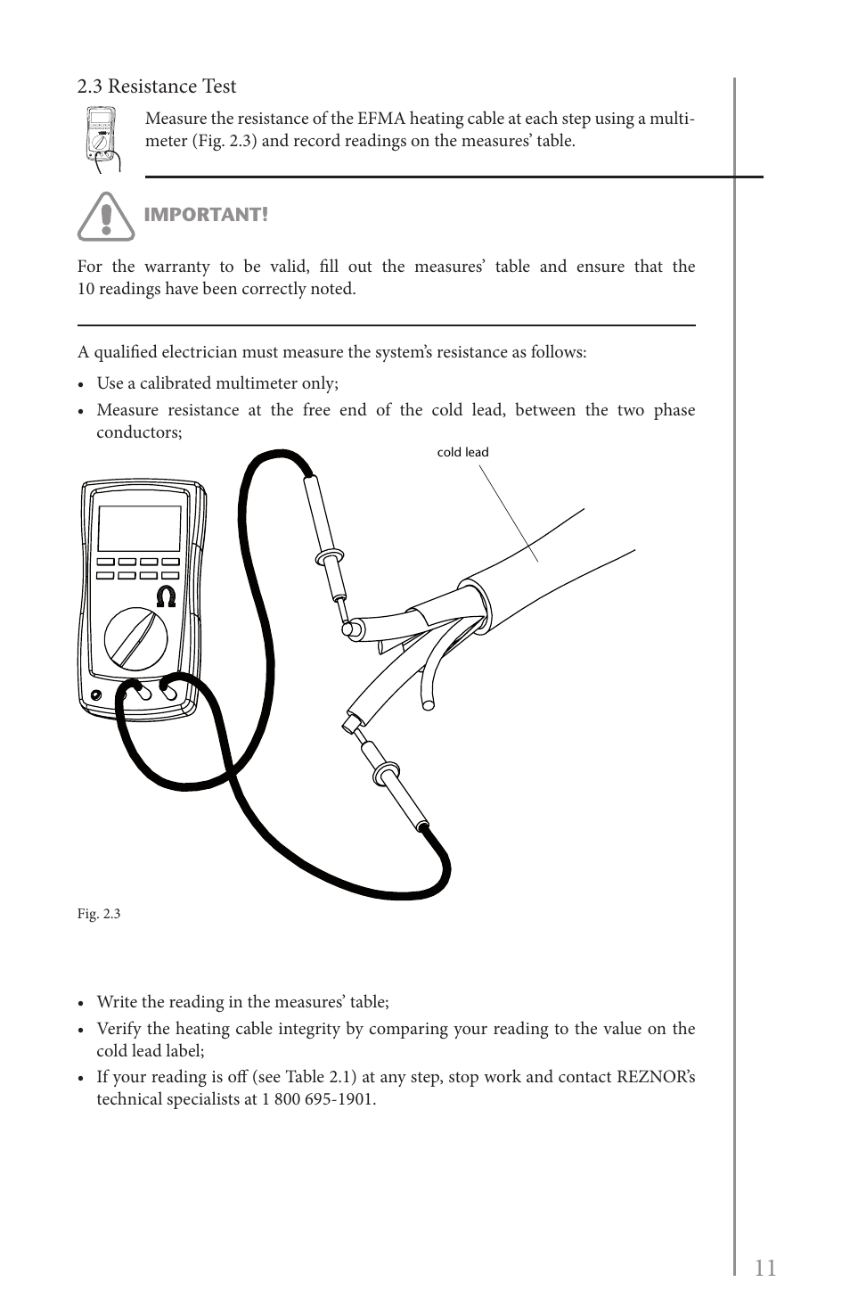 3 resistance test | Reznor EFMA Unit Installation Manual User Manual | Page 11 / 27