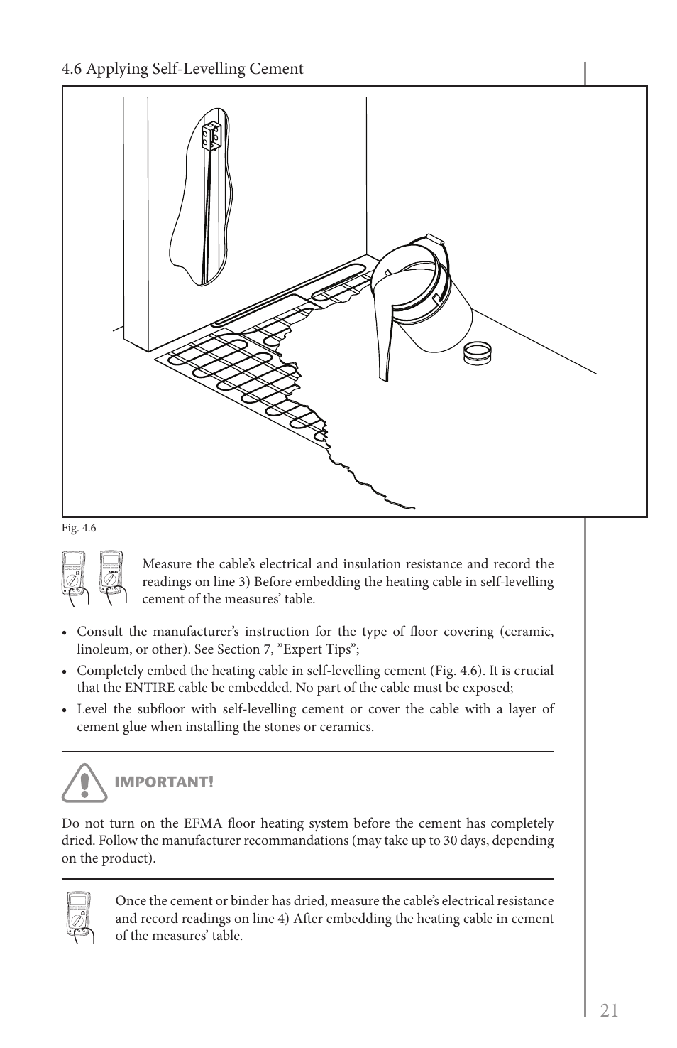 6 applying self-levelling cement | Reznor EFMA Unit Installation Manual User Manual | Page 21 / 27