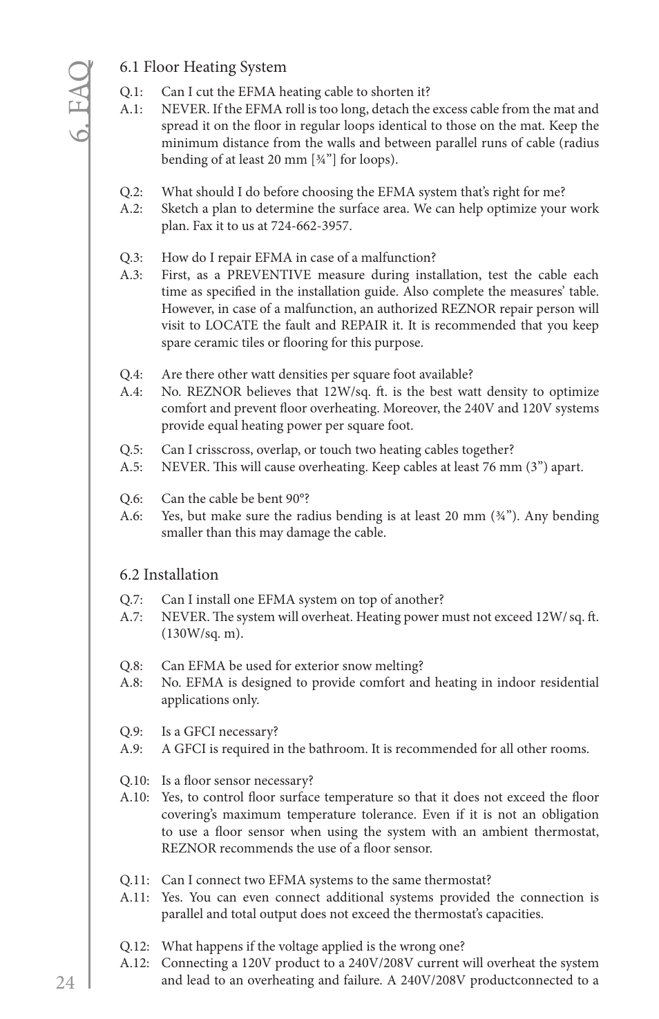 F aq | Reznor EFMA Unit Installation Manual User Manual | Page 24 / 27