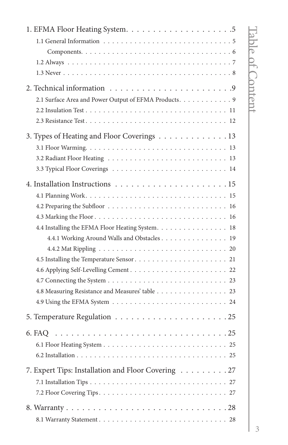 Ta ble of c on ten t | Reznor EFMA Unit Installation Manual User Manual | Page 3 / 27
