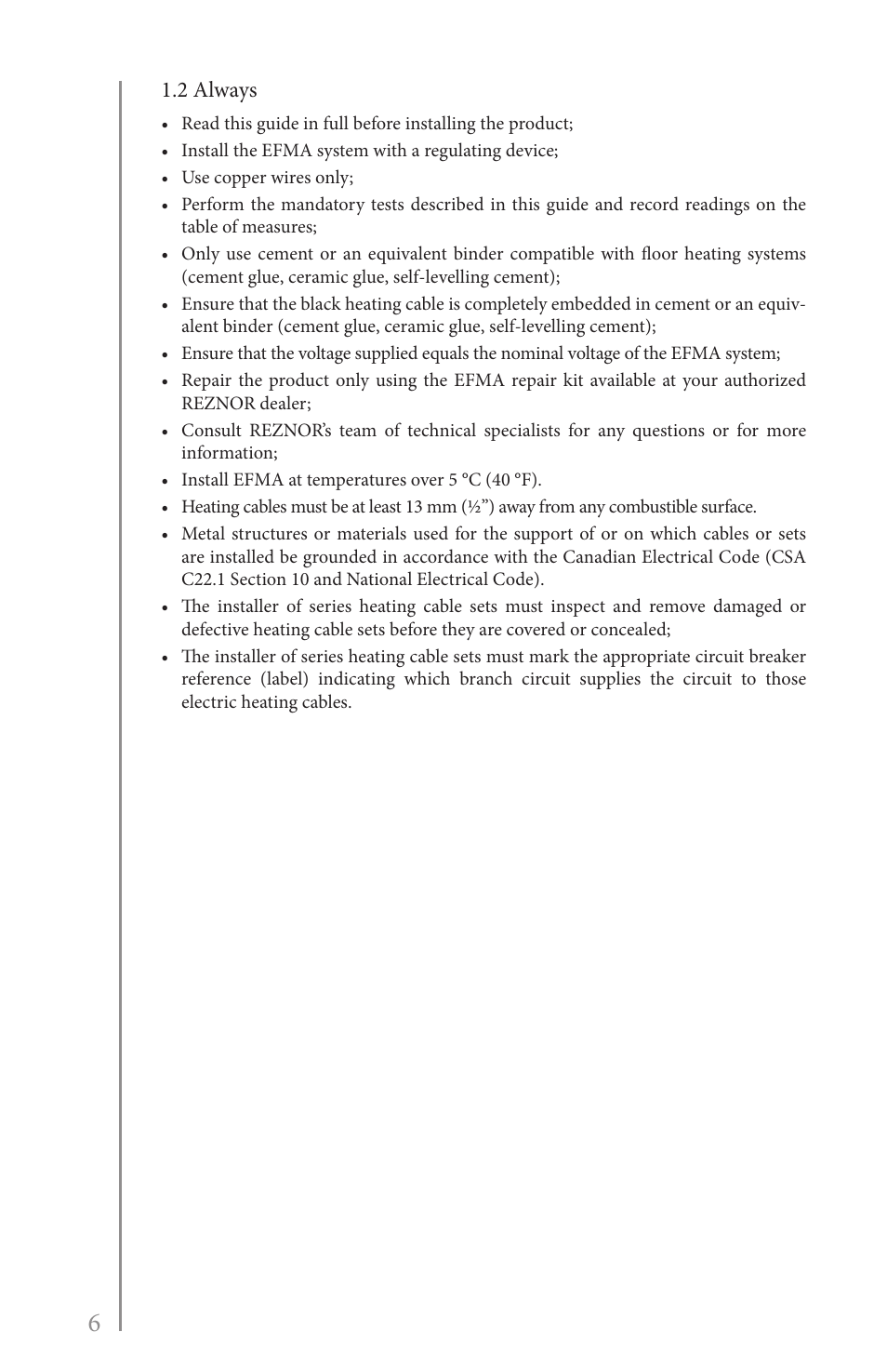 Reznor EFMA Unit Installation Manual User Manual | Page 6 / 27