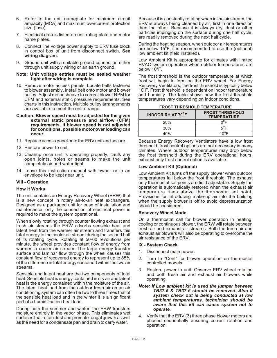 Reznor XAWU Unit Installation Manual User Manual | Page 2 / 12