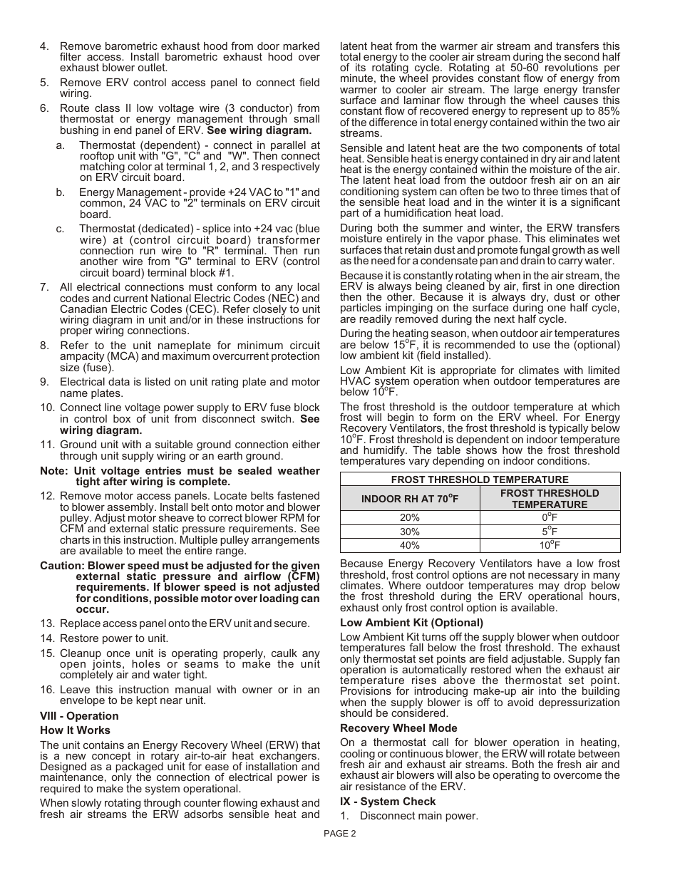 Reznor XBWU Unit Installation Manual User Manual | Page 2 / 12