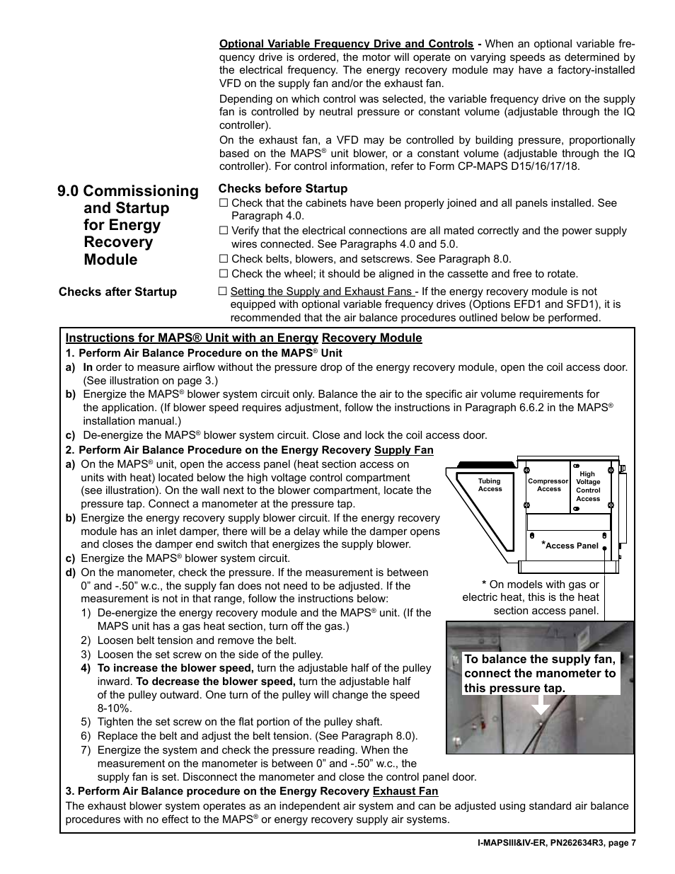 Reznor MAPS IV Option - Installation - Energy Recovery Module Installation User Manual | Page 7 / 12