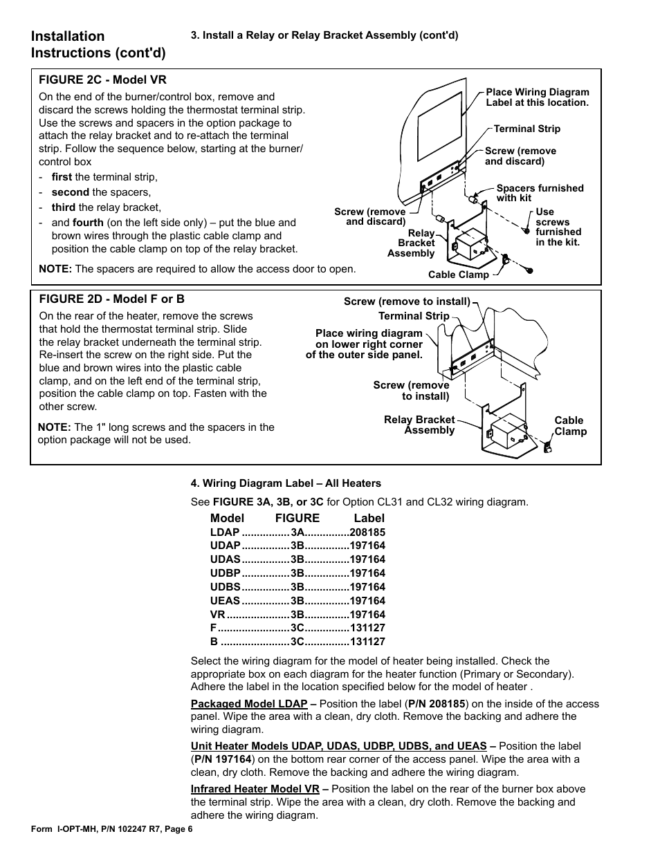 Installation instructions (cont'd) | Reznor VR Option - Installation - Multiple Heater Control (Options CL31 and CL32) User Manual | Page 6 / 8